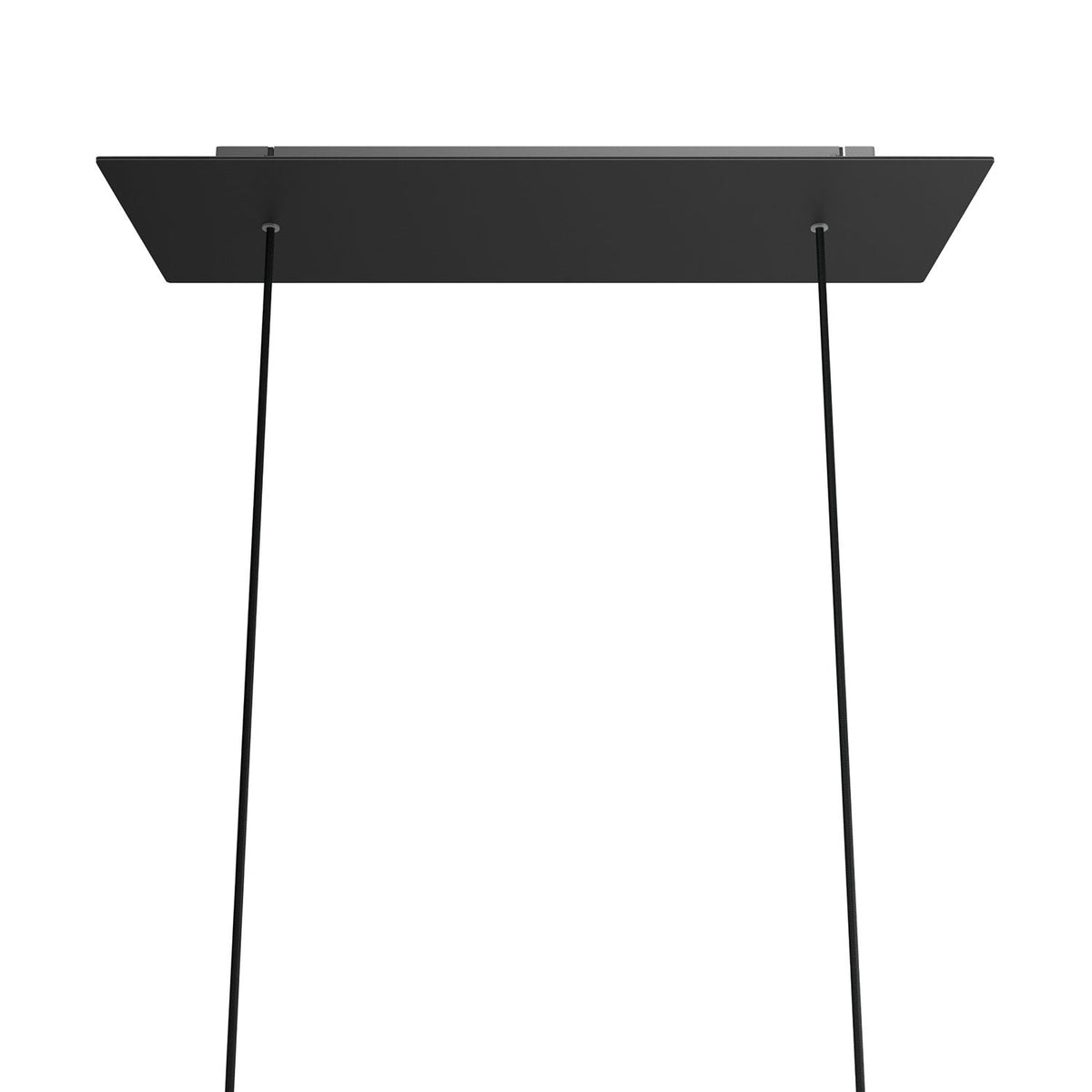 Rosone XXL Rose-One rettangolare a 2 fori e 6 fori laterali, dimensioni 675 x 225 mm - Dibond Nero opaco Bianco