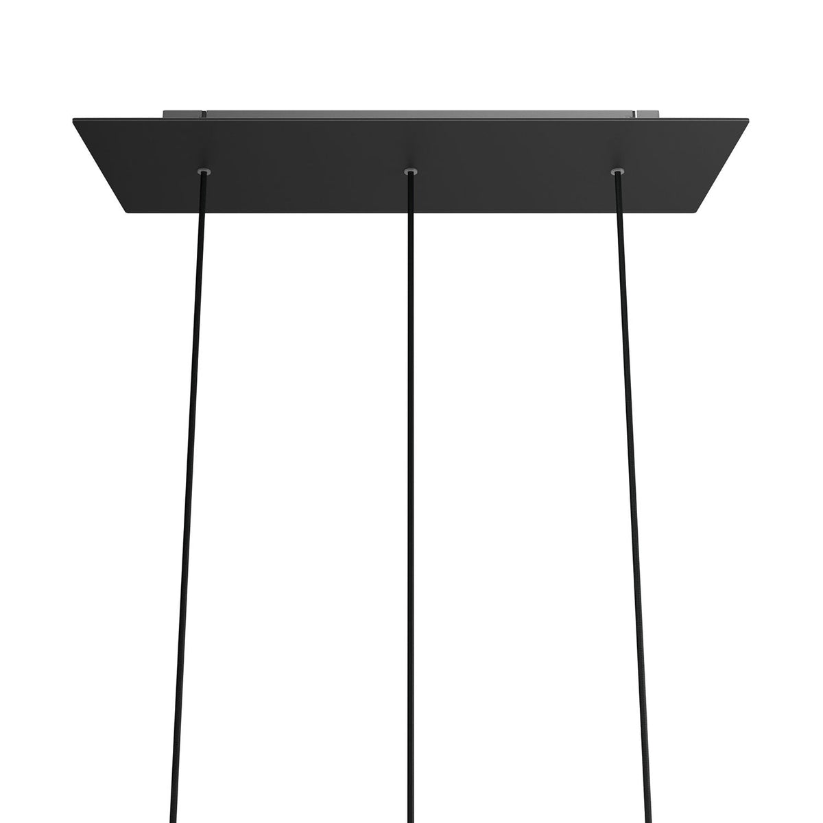 Rosone XXL Rose-One rettangolare a 3 fori in linea e 6 fori laterali, dimensioni 675 x 225 mm - Dibond Nero opaco Bianco