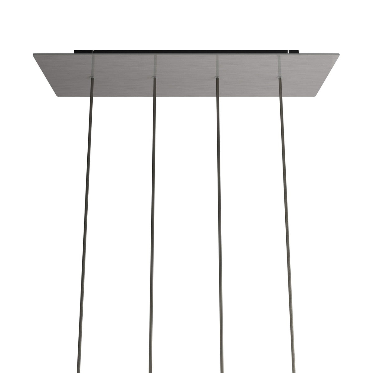 Rosone XXL Rose-One rettangolare a 4 fori in linea e 6 fori laterali, dimensioni 675 x 225 mm - Dibond Acciaio satinato Nero