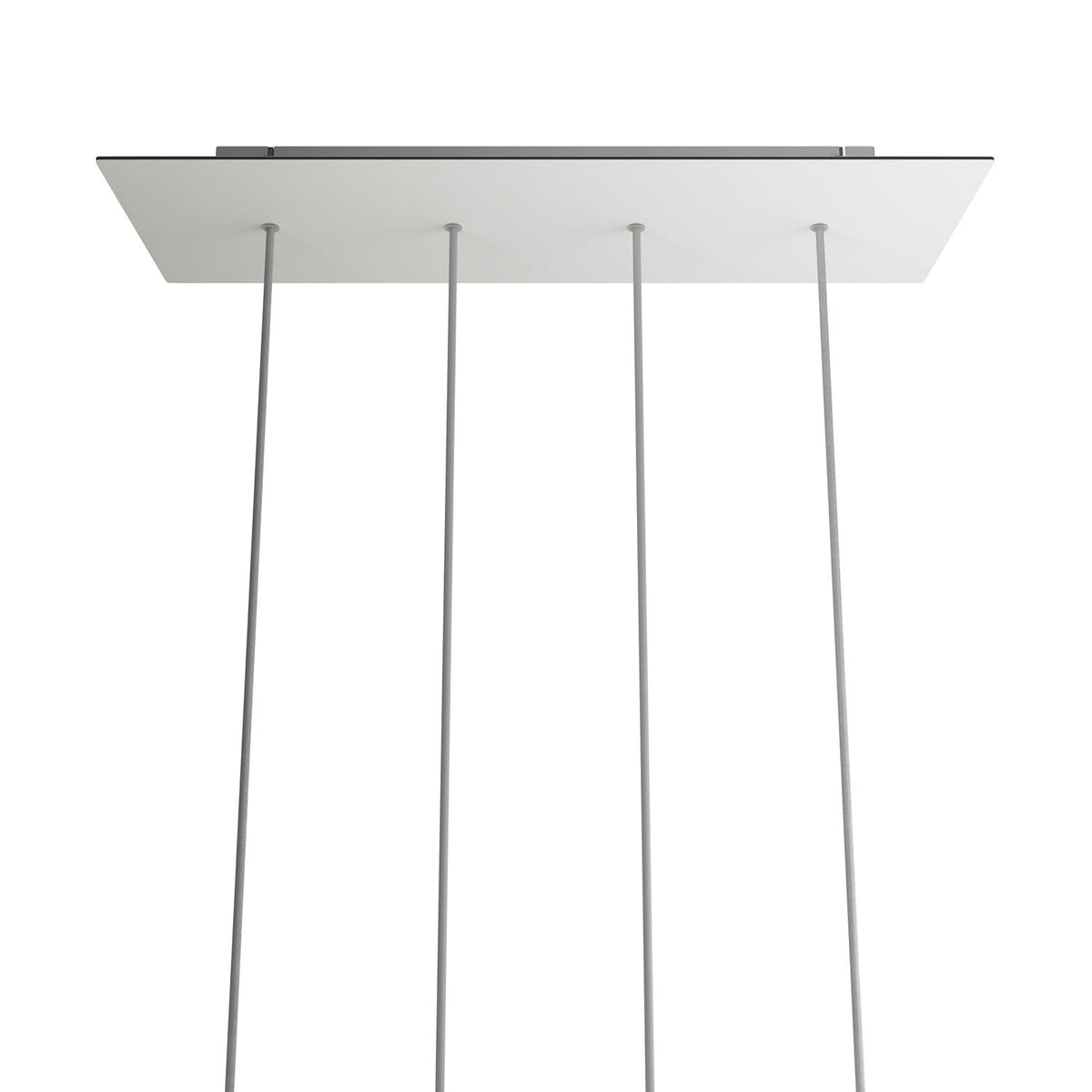 Rosone XXL Rose-One rettangolare a 4 fori in linea e 6 fori laterali, dimensioni 675 x 225 mm - Dibond Bianco opaco Bianco