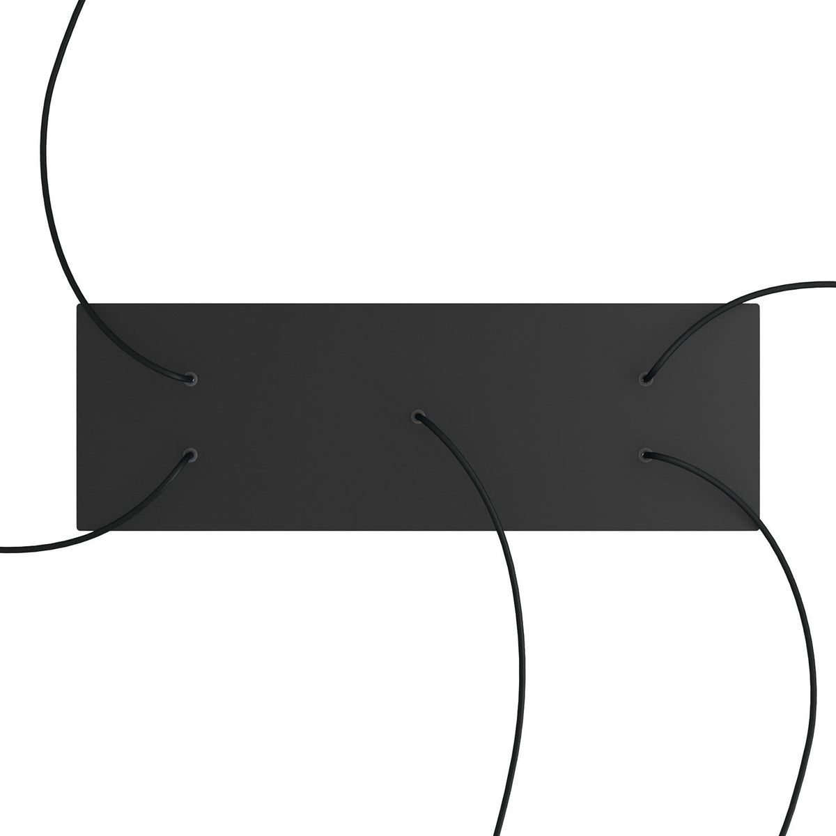 Rosone XXL Rose-One rettangolare a 5 fori e 6 fori laterali, dimensioni 675 x 225 mm - Dibond Nero opaco Bianco