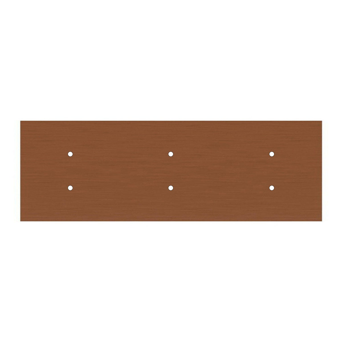 Rosone XXL Rose-One rettangolare a 6 fori e 6 fori laterali, dimensioni 675 x 225 mm - Dibond Rame satinato Bianco