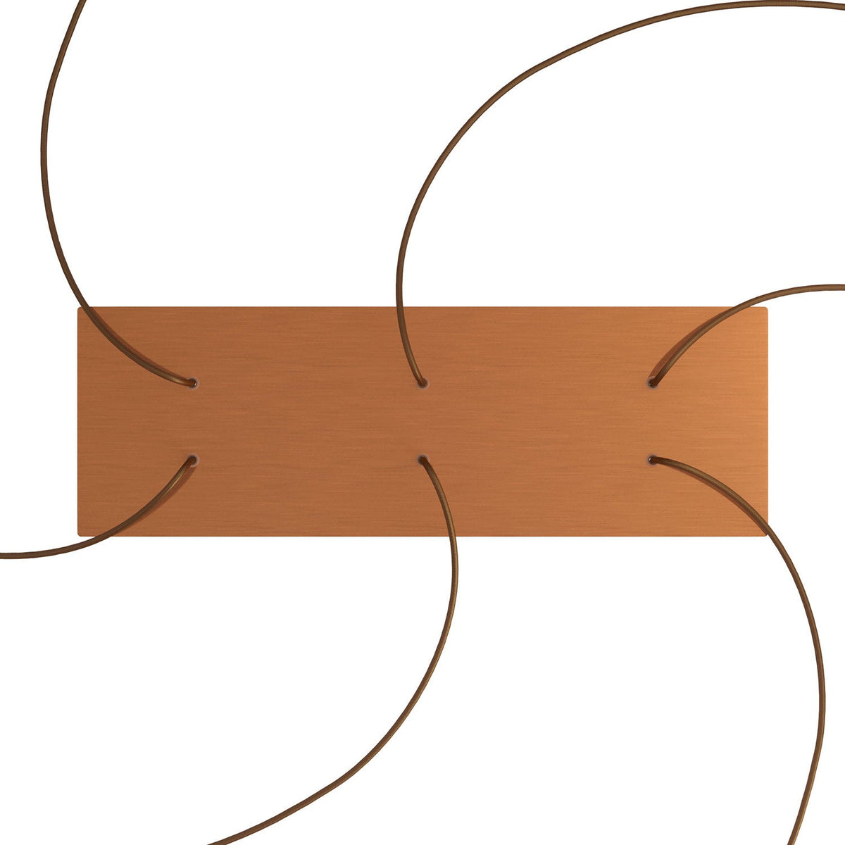 Rosone XXL Rose-One rettangolare a 6 fori e 6 fori laterali, dimensioni 675 x 225 mm - Dibond Rame satinato Bianco
