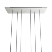 Rosone XXL Rose-One rettangolare a 7 fori e 6 fori laterali, dimensioni 675 x 225 mm - Dibond Bianco opaco Bianco