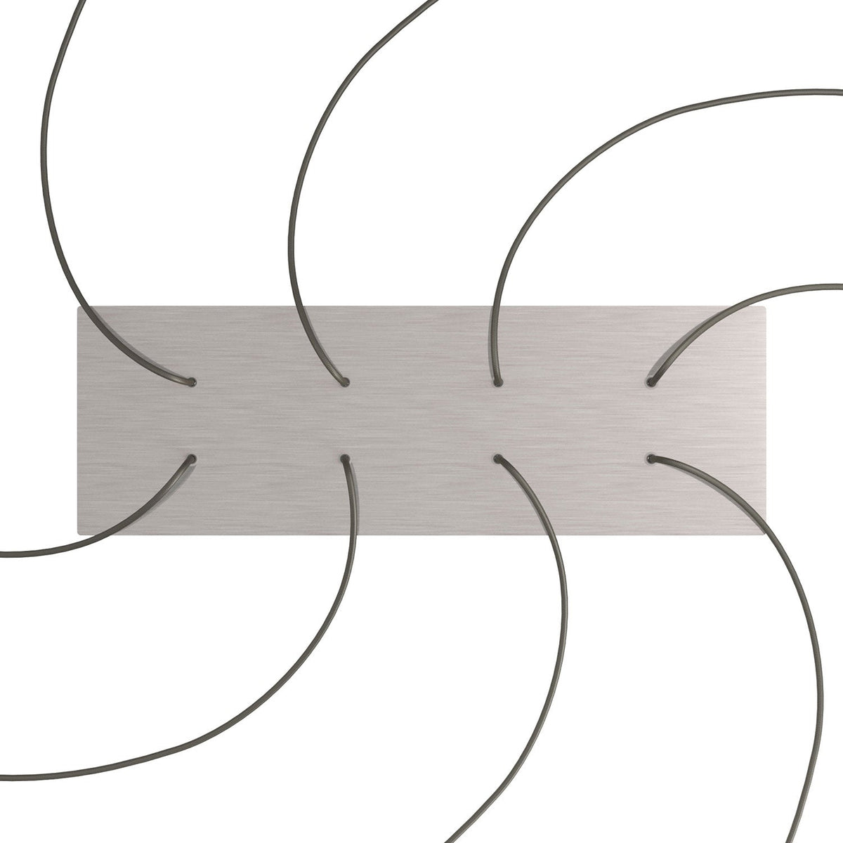 Rosone XXL Rose-One rettangolare a 8 fori e 6 fori laterali, dimensioni 675 x 225 mm - Dibond Acciaio satinato Bianco