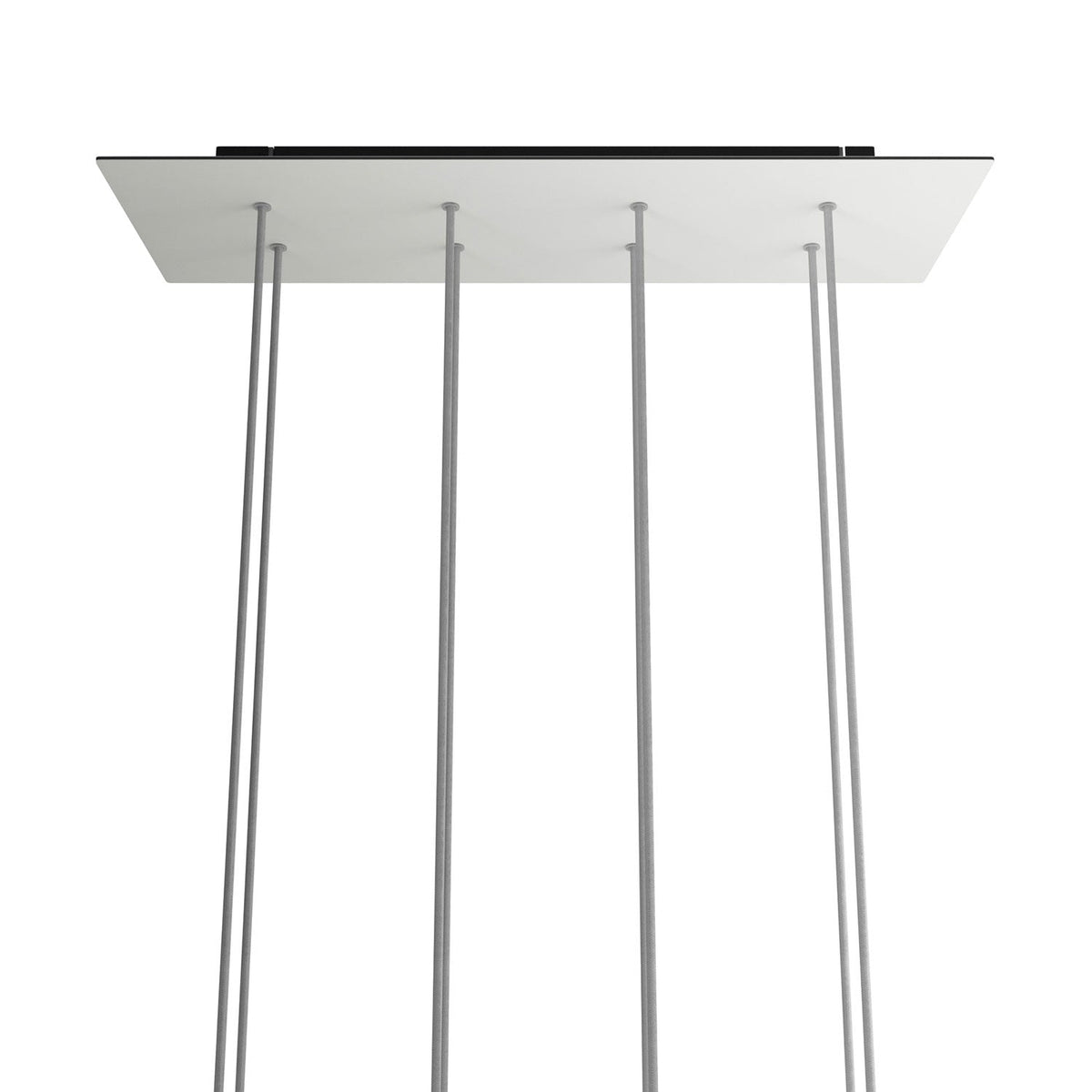 Rosone XXL Rose-One rettangolare a 8 fori e 6 fori laterali, dimensioni 675 x 225 mm - Dibond Bianco opaco Nero
