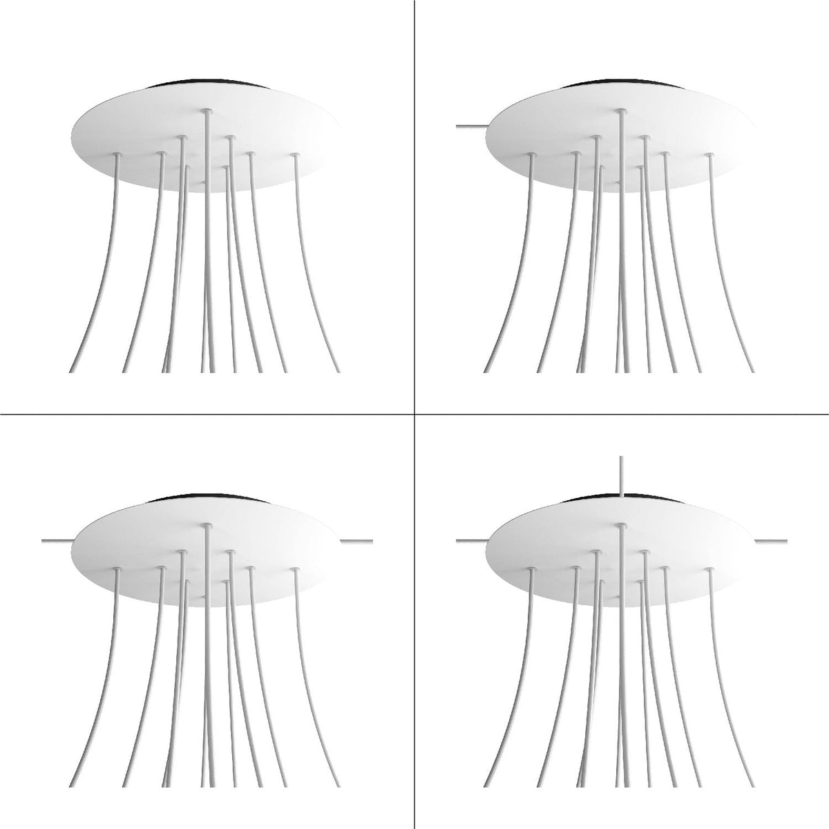 Rosone XXL Rose-One rotondo, diametro 400 mm con 10 fori e 4 fori laterali - Petrolio Nero