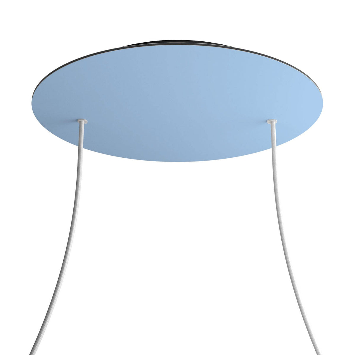 Rosone XXL Rose-One rotondo, diametro 400 mm con 2 fori e 4 fori laterali - Blu carta da zucchero Nero