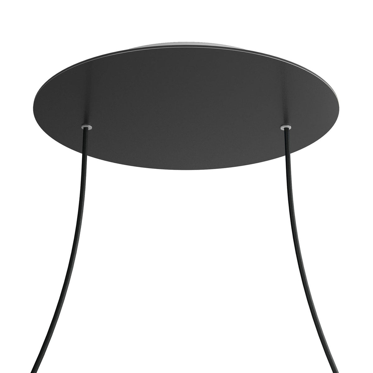 Rosone XXL Rose-One rotondo, diametro 400 mm con 2 fori e 4 fori laterali - Nero opaco Bianco
