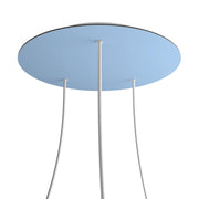 Rosone XXL Rose-One rotondo, diametro 400 mm con 3 fori e 4 fori laterali - Blu carta da zucchero Bianco