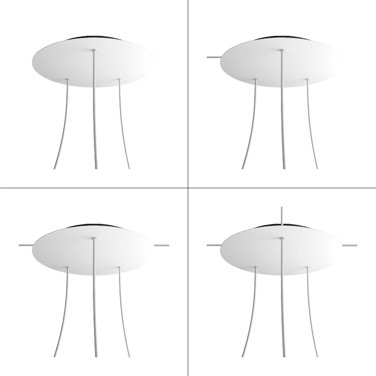Rosone XXL Rose-One rotondo, diametro 400 mm con 3 fori e 4 fori laterali - Verde prato Nero