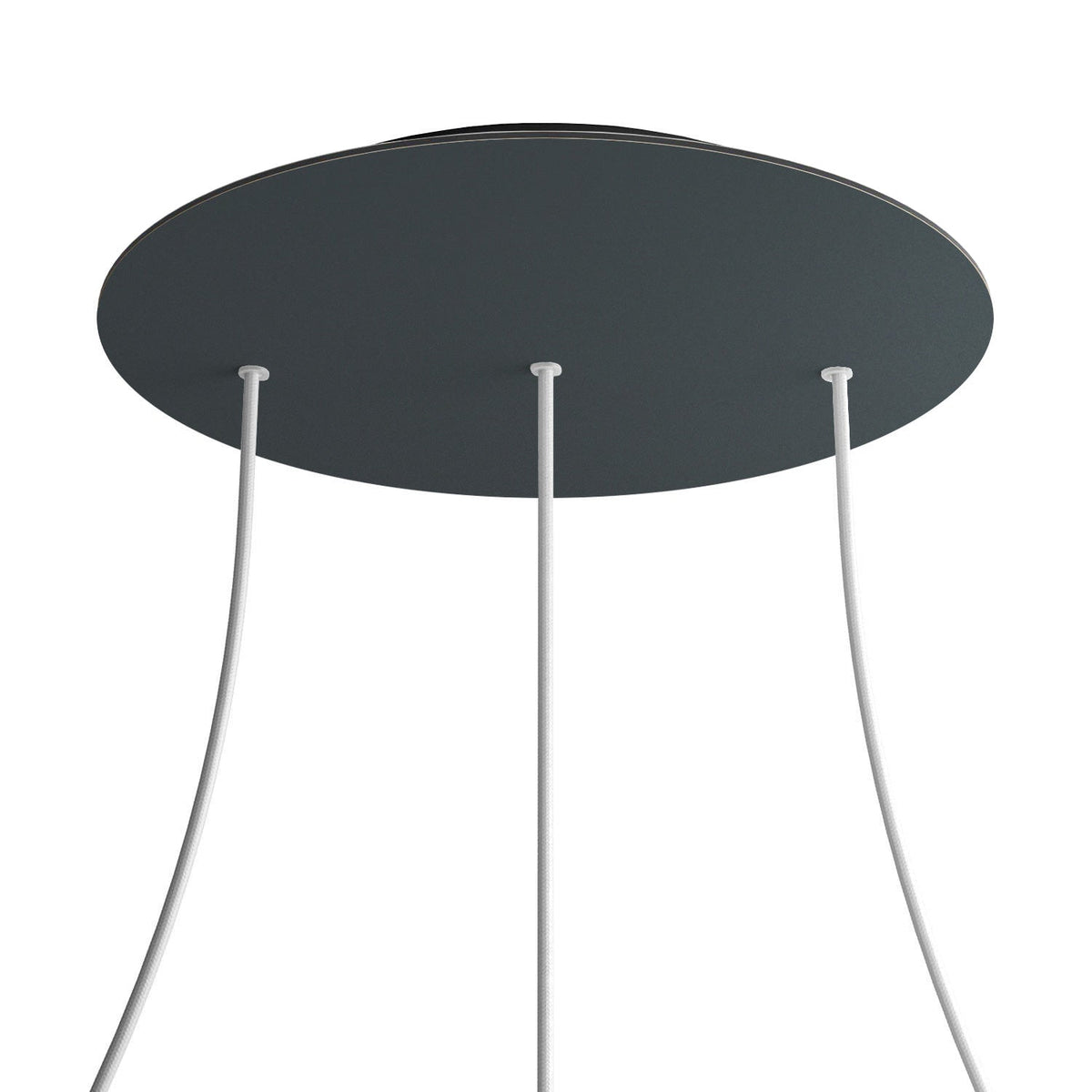 Rosone XXL Rose-One rotondo, diametro 400 mm con 3 fori in linea e 4 fori laterali - Antracite Nero