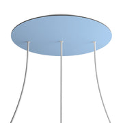 Rosone XXL Rose-One rotondo, diametro 400 mm con 3 fori in linea e 4 fori laterali - Blu carta da zucchero Bianco