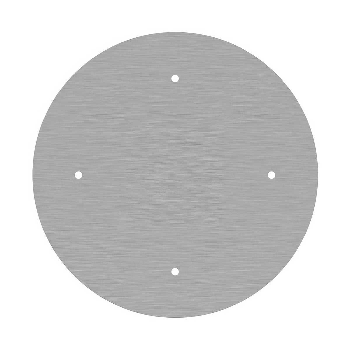 Rosone XXL Rose-One rotondo, diametro 400 mm con 4 fori e 4 fori laterali - Dibond Acciaio satinato Bianco