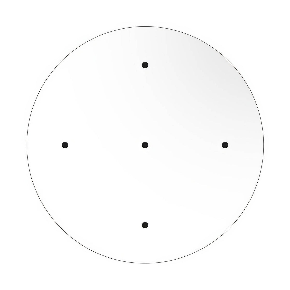 Rosone XXL Rose-One rotondo, diametro 400 mm con 5 fori e 4 fori laterali - Bianco opaco Bianco