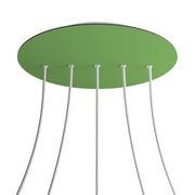 Rosone XXL Rose-One rotondo, diametro 400 mm con 5 fori in linea e 4 fori laterali - Verde prato Bianco