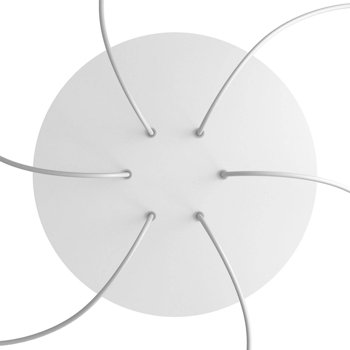 Rosone XXL Rose-One rotondo, diametro 400 mm con 6 fori e 4 fori laterali - Bianco opaco Bianco