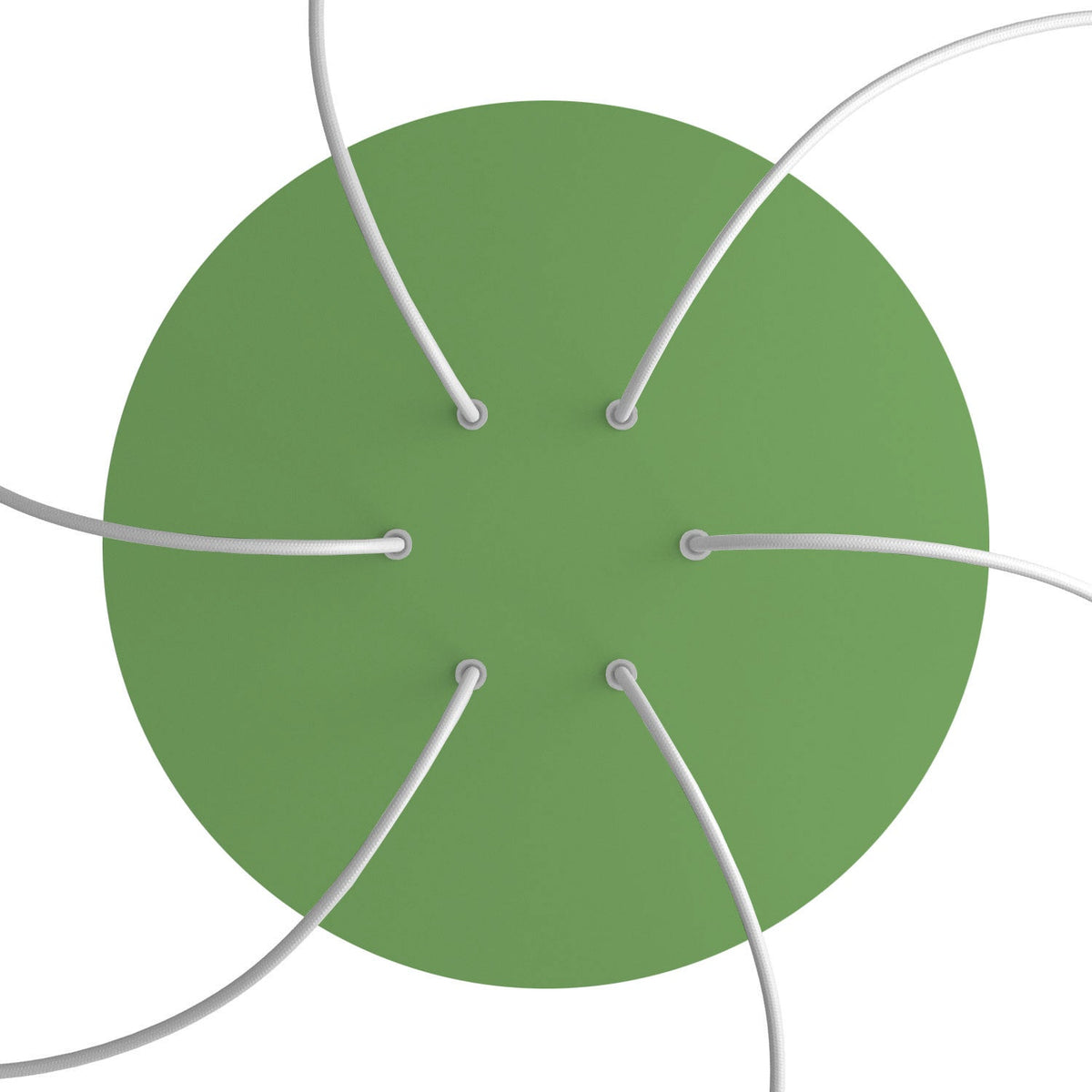 Rosone XXL Rose-One rotondo, diametro 400 mm con 6 fori e 4 fori laterali - Verde prato Bianco