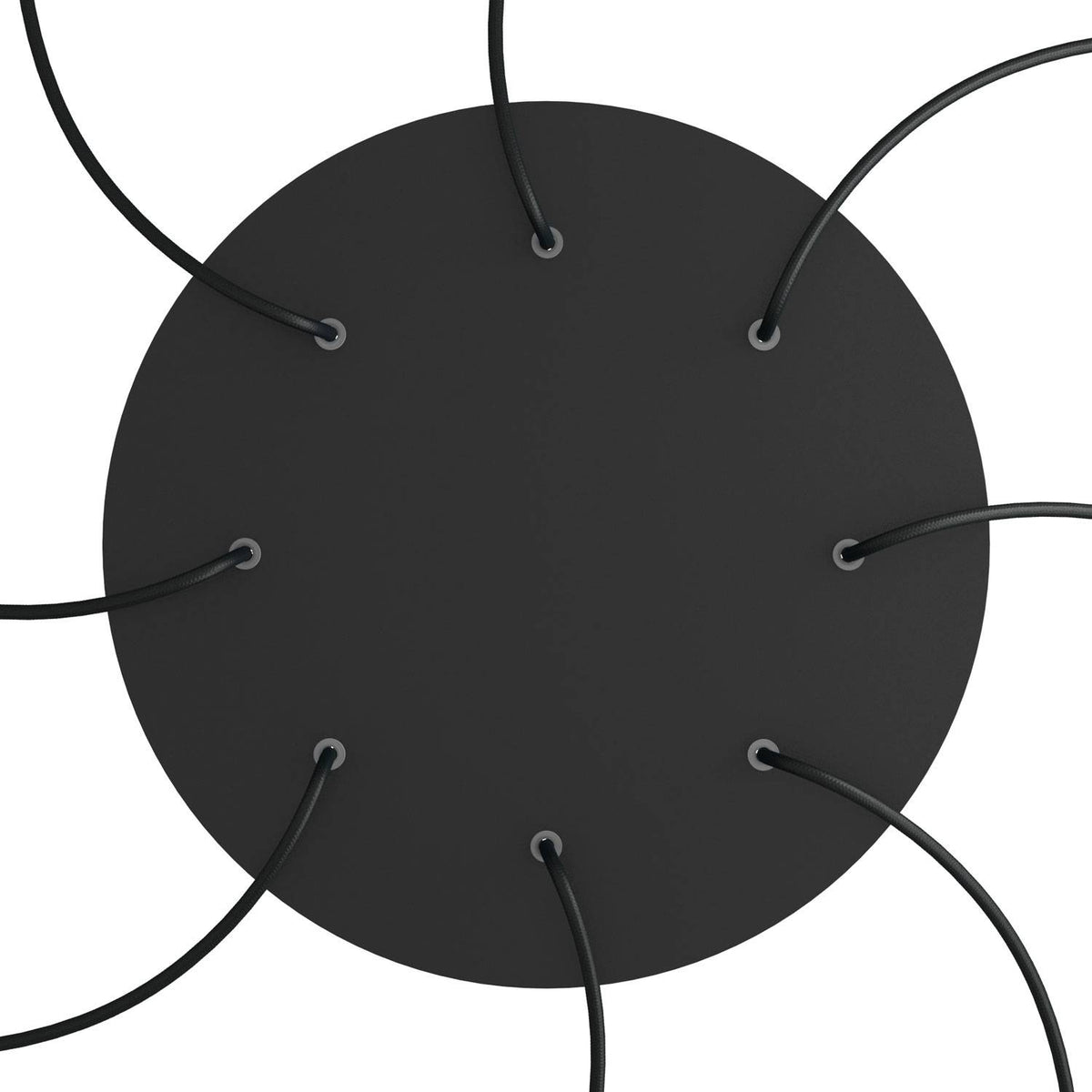Rosone XXL Rose-One rotondo, diametro 400 mm con 8 fori e 4 fori laterali - Nero opaco Bianco