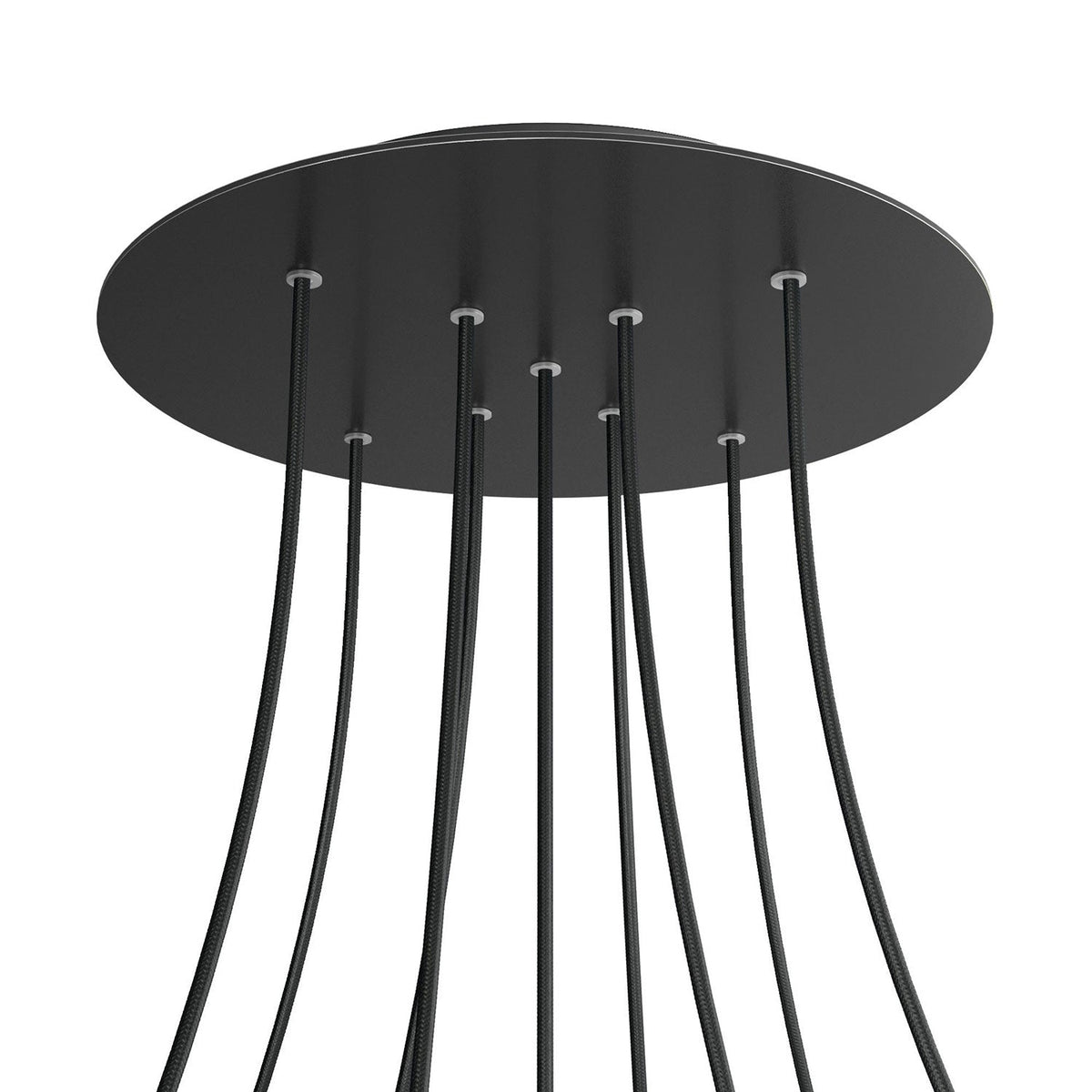 Rosone XXL Rose-One rotondo, diametro 400 mm con 9 fori a X e 4 fori laterali - Nero opaco Nero