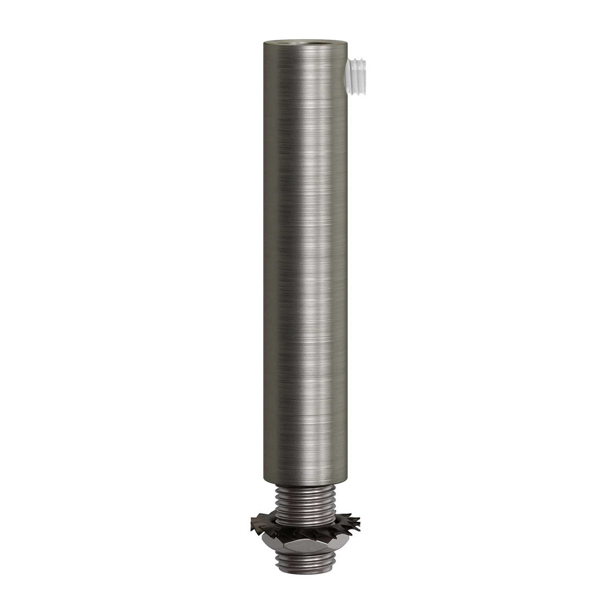 Serracavo cilindrico in metallo lunghezza 7 cm completo di tige, dado e rondella - Titanio satinato