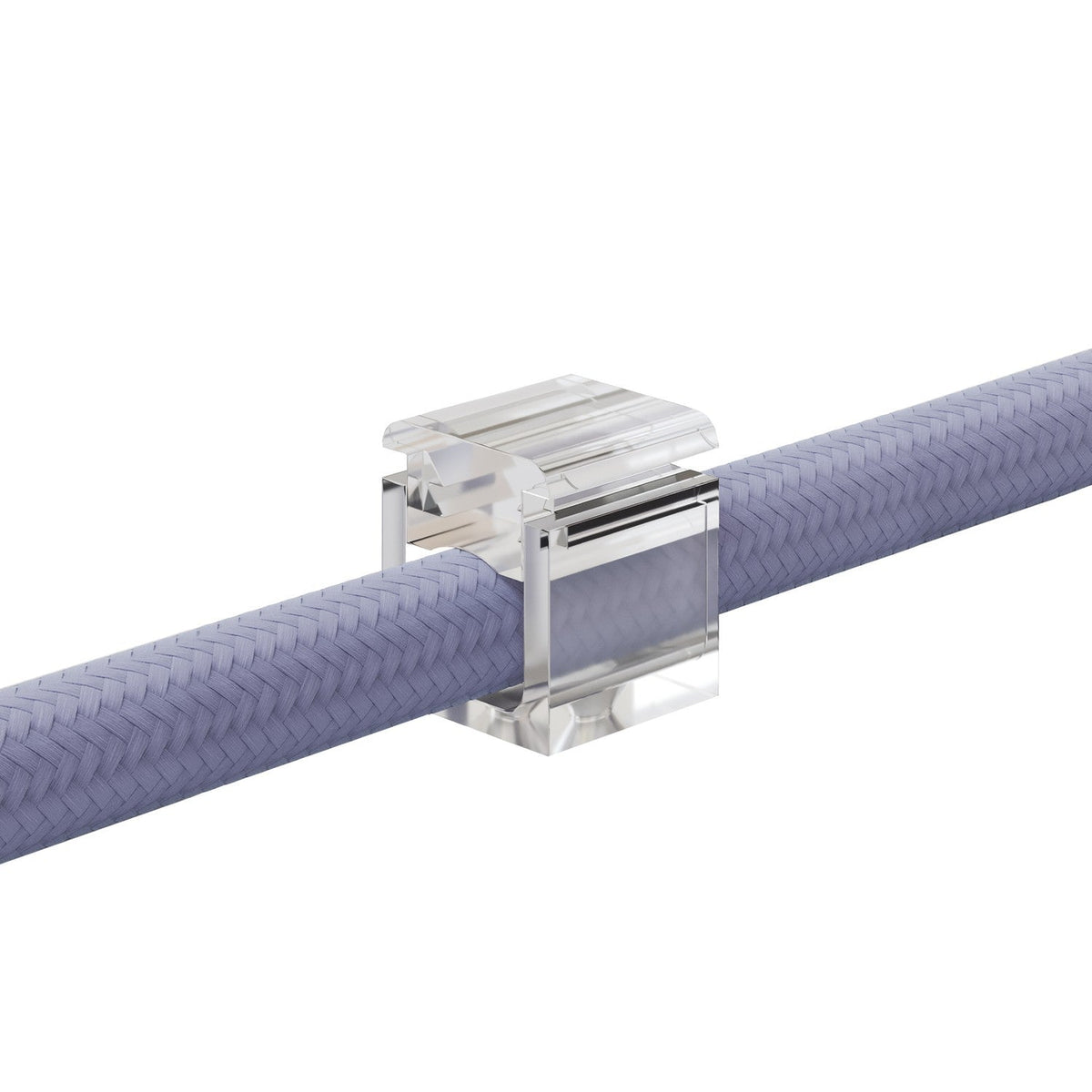Set 4 Cube Clip Trasparente - Mini fissaggio a parete per cavo tessile