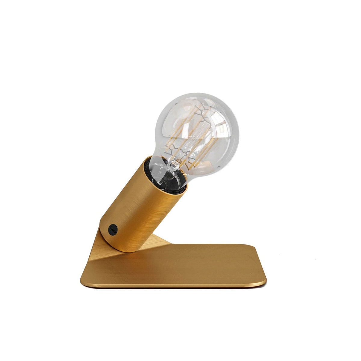SI! Lampada da tavolo a 5V con lampadina A60 e base metallica - Bronzo satinato