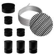 Sistema Filé Linear Kit - con cavo CZ04 di 5 m per catenaria e 7 componenti in legno verniciato nero per interni