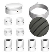 Sistema Filé Symmetric Kit - con cavo CM03 di 5 m per catenaria e 9 componenti in legno verniciato bianco per interni