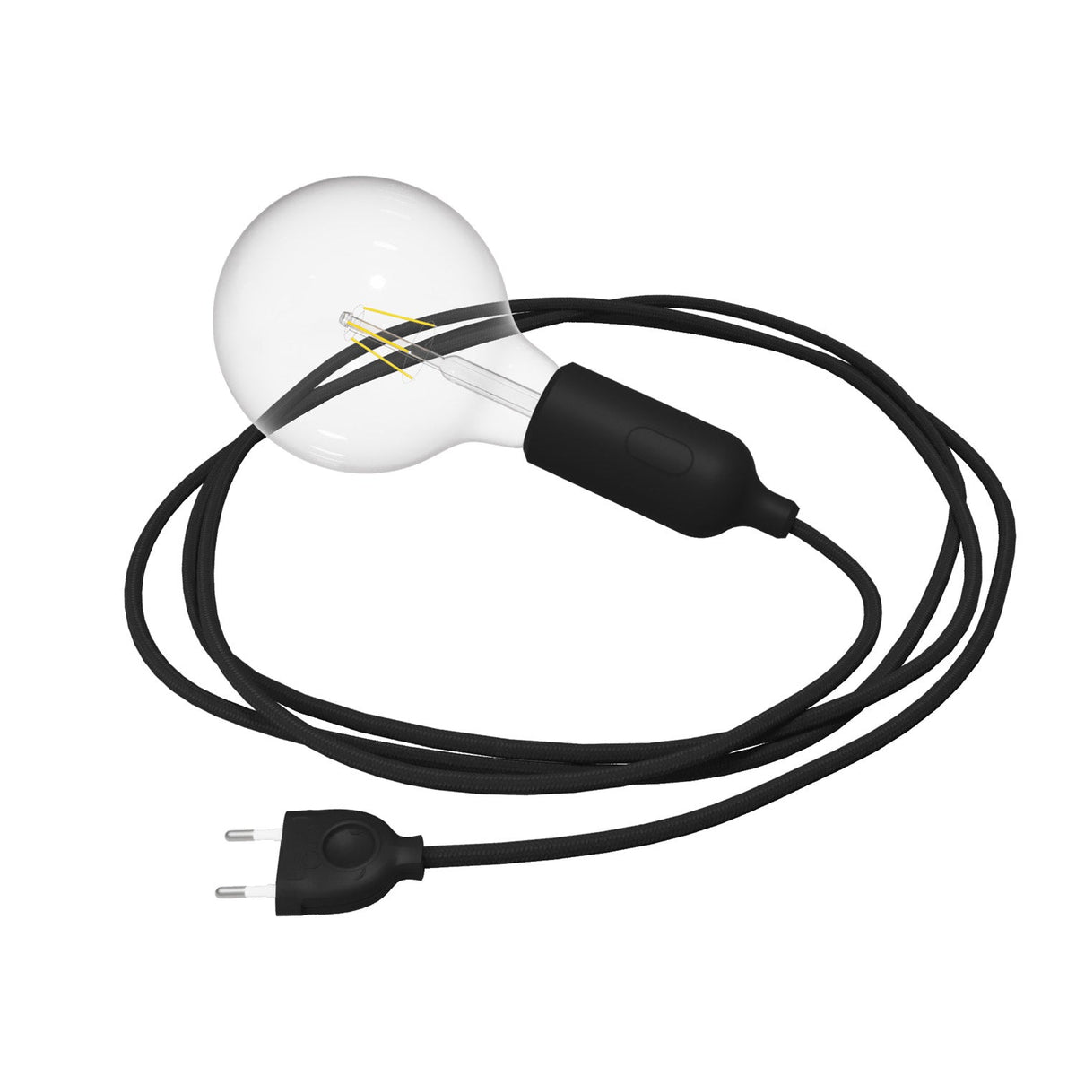 Snake Lampada in silicone con interruttore e spina - Nero