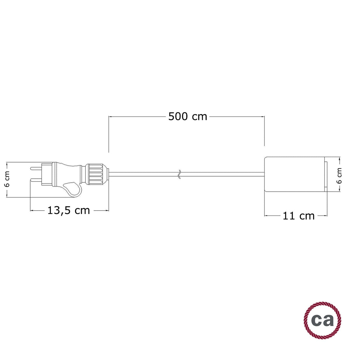 Snake Modulair Elegant, lampada portatile per esterni, 5 m cavo tessile, portalampada IP65 e spina - Bianco