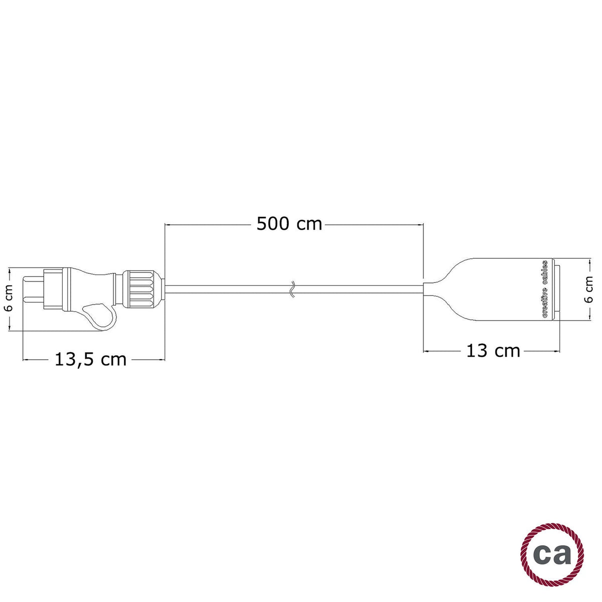 Snake Modulair Pastel, lampada portatile per esterni, 5 m cavo tessile, portalampada IP65 e spina - Blu carta da zucchero
