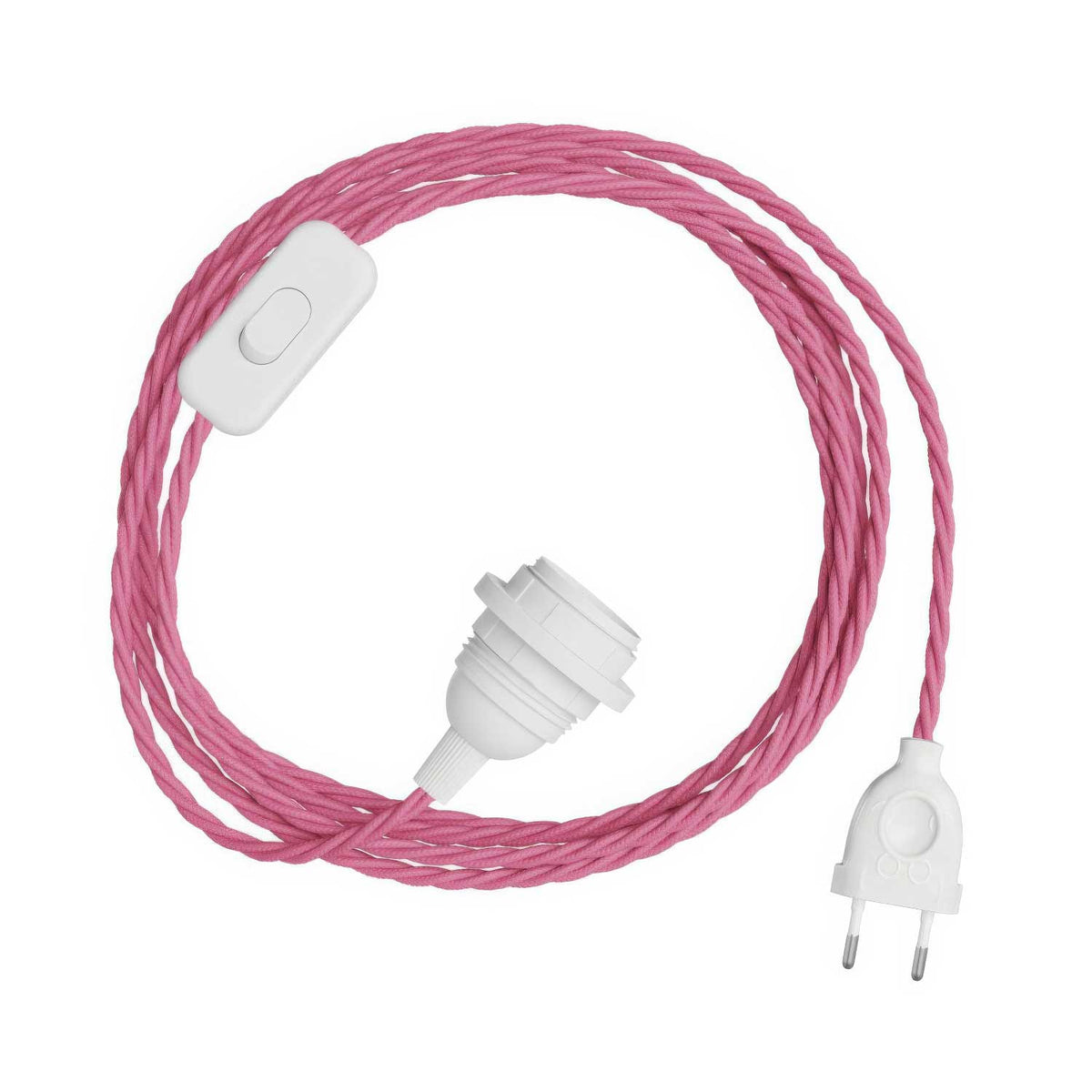 SnakeBis Twisted per paralume - Cablaggio con portalampada e cavo trecciato in tessuto TM08