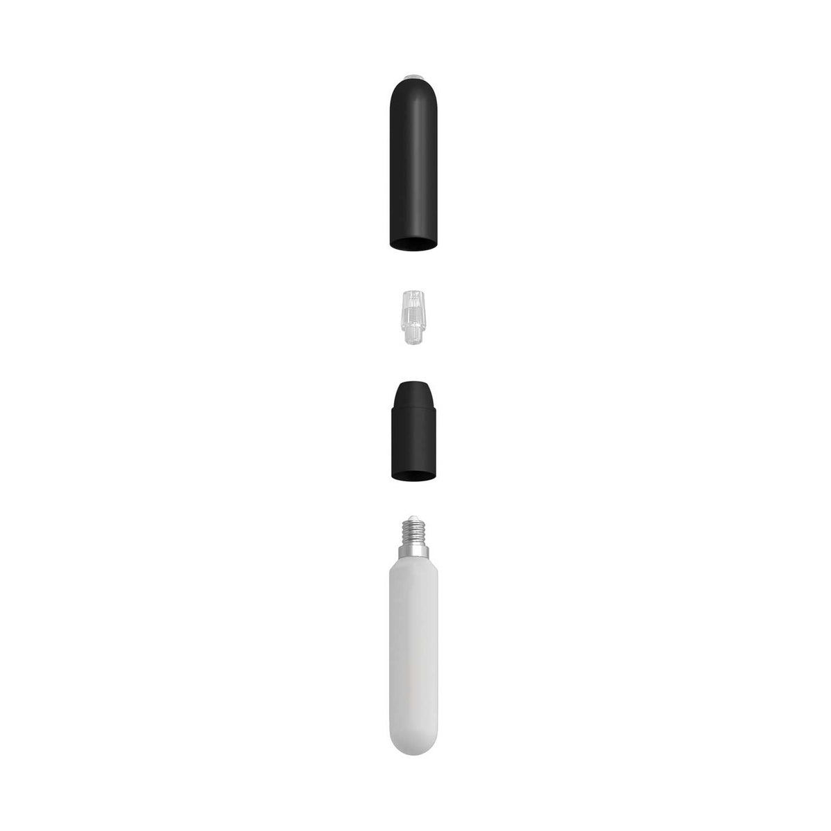 Sospensione a 15 cadute completa di P-Light e Rose-One 400mm - Nero