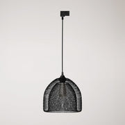 Sospensione con paralume a gabbia Ghostbell XL per binari - Nero