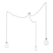 Spider - Lampada a sospensione multipla a 3 cadute con paralume Drop - Bianco