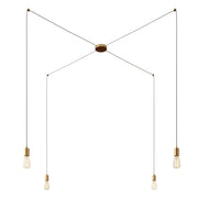 Spider - Lampada a sospensione multipla a 4 cadute con finiture in metallo - Bronzo satinato