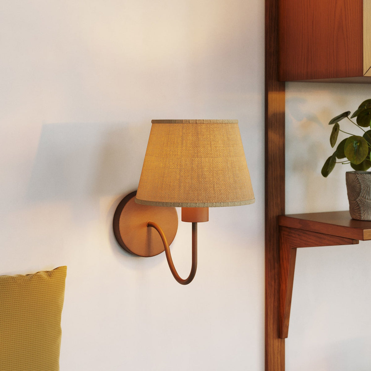 Tubo curvo di estensione a S per lampada, 16,5 cm in metallo - Ruggine scura verniciata
